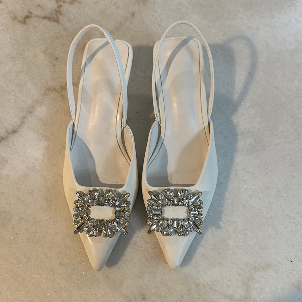 White women’s kitten heel from SHEIN